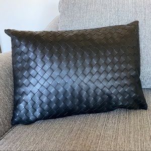 Frye faux leather black pillow